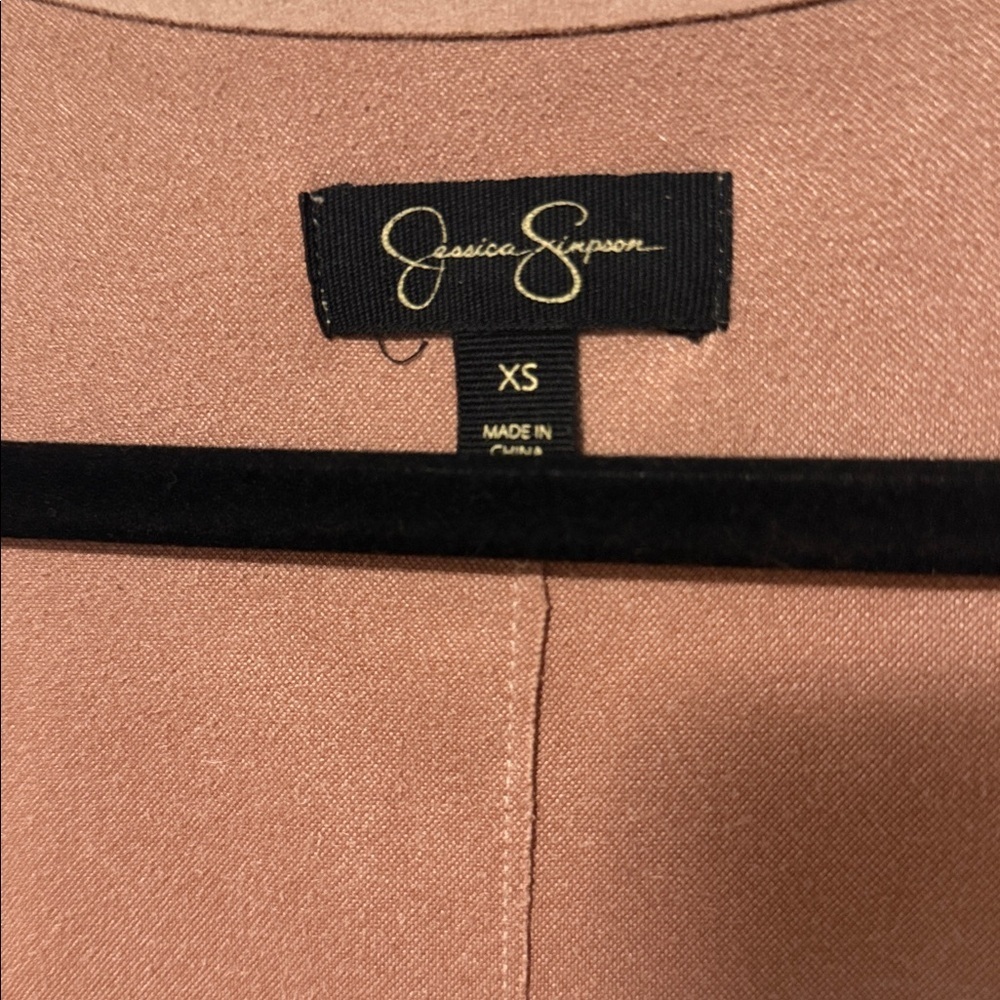 Jessica Simpson Dusty Pink Tan Fringe Vest Faux Suede - fits XS - med - Picture 2 of 7